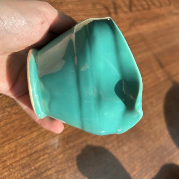 Vintage Vernon Kilns Early CA Vernonware Creamer Coronado Turquoise Aqua - Picture 4 of 10